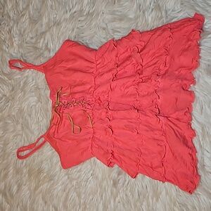 Y2K Hot Pink Ruffle Dots Top